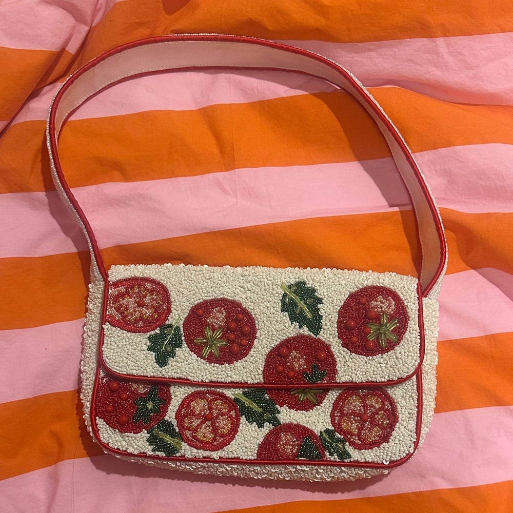 Viral Tomato Beaded Bag